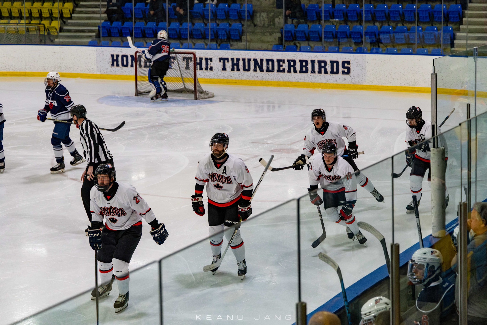 Team Canada Deaf Hockey players on the ice