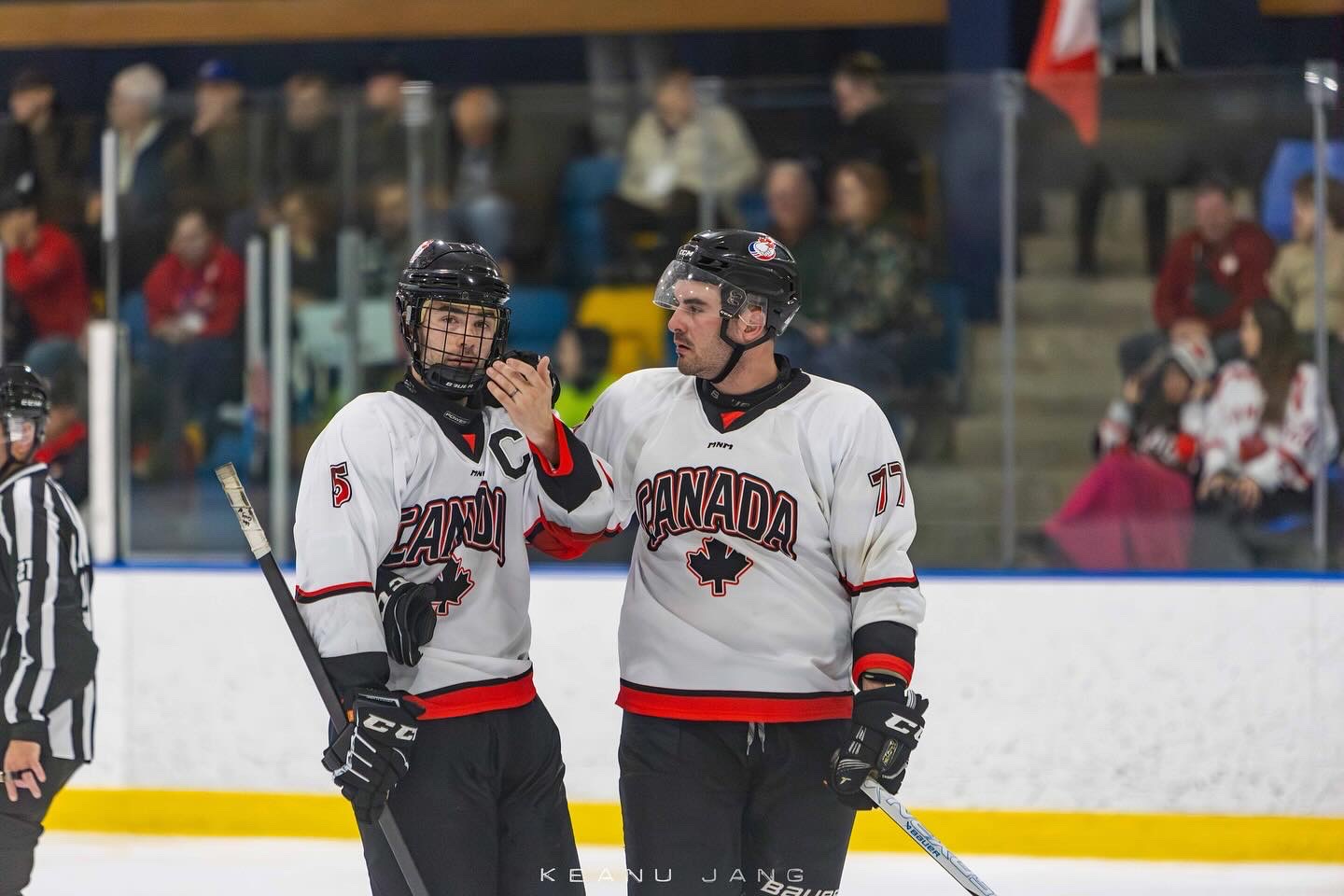 Canadian flag and hockey heritage